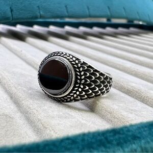 Black Onyx Stone Men’s 925 Sterling Silver Ring